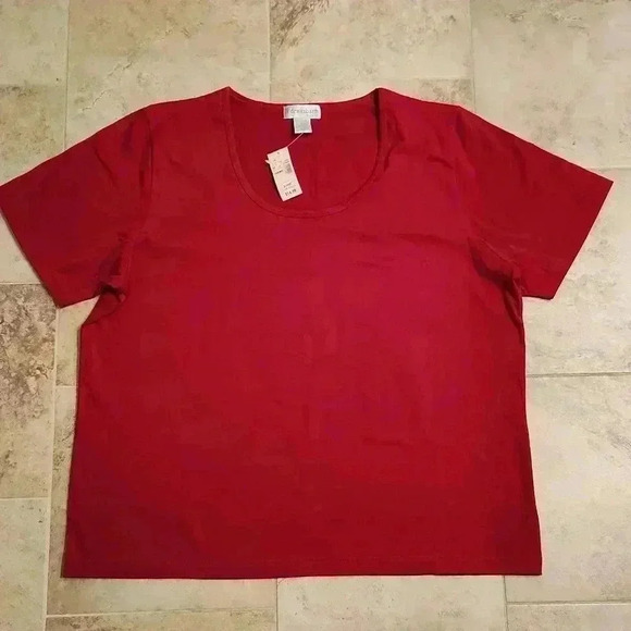 Dress Barn Sccopneck Short Sleeve Top - Picture 1 of 8